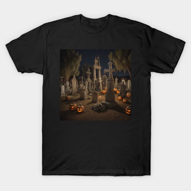 Halloween cemetery T-Shirt by Virshan